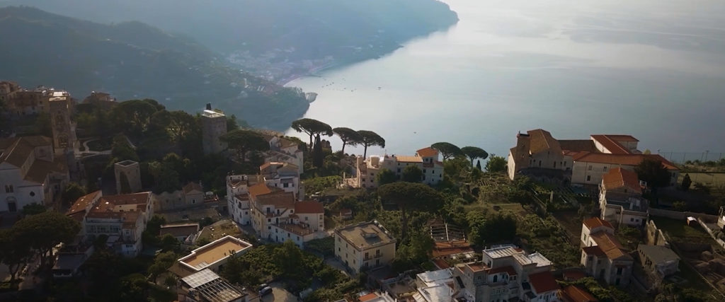 aerial view of ravello in amalfi coast