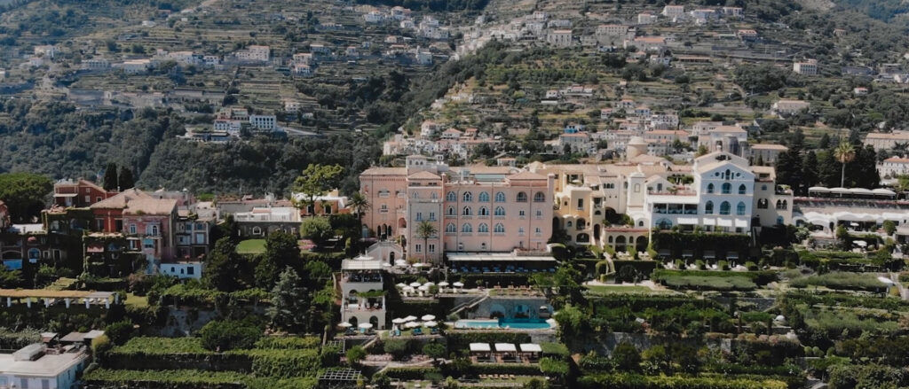 aerial view with drone of palazzo avino