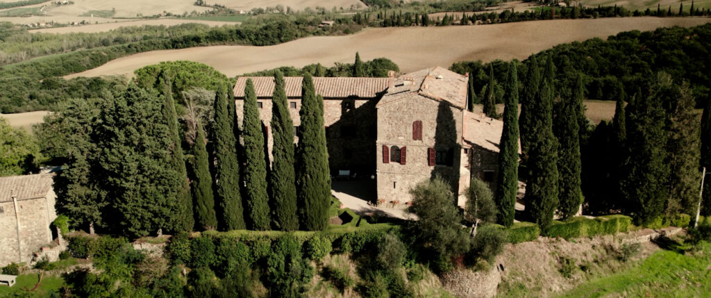 aerial  view of borgo di castelvecchio