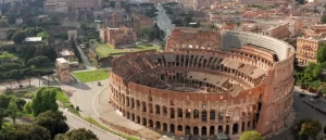 aerial view of colosseo rome