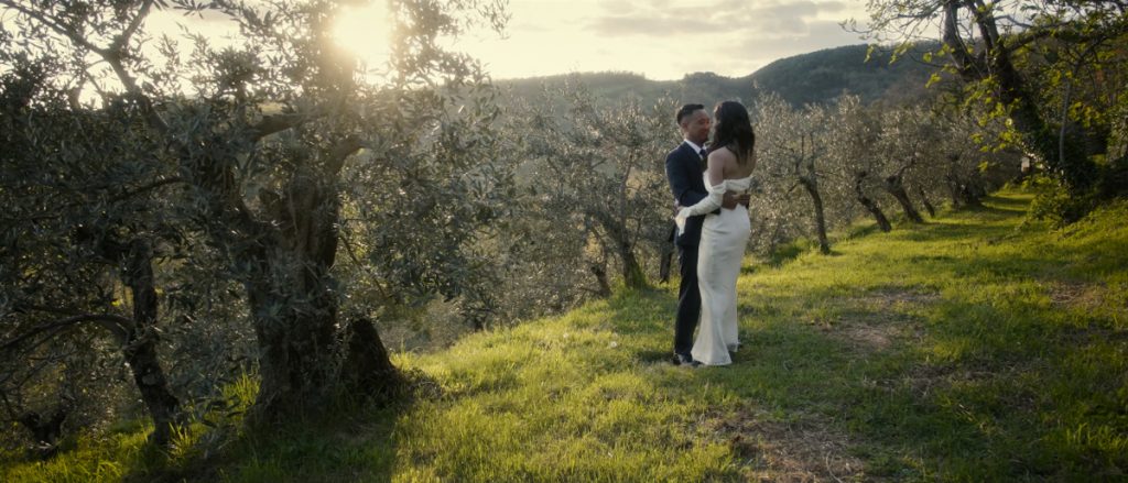 Spouses amongn olive trees