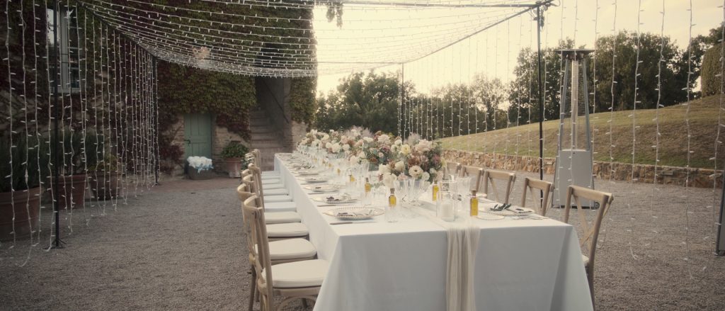 Table set at villa Pordenovo