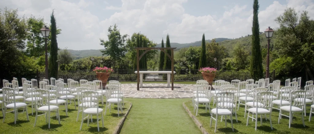 Wedding setting at Villa Baroncino