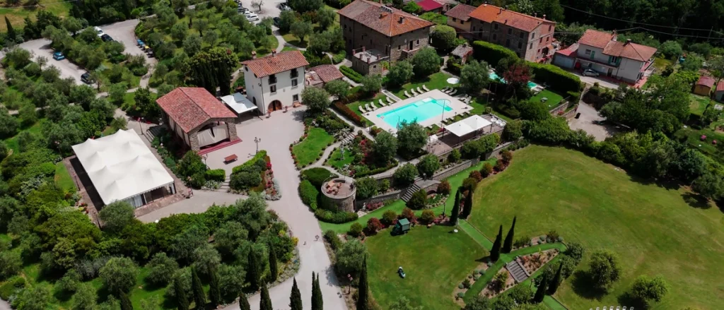 Drone shot of Villa Baroncino
