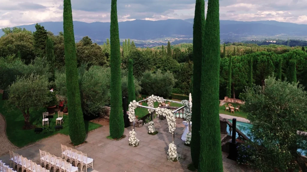 Aerial shot of Il Palagio