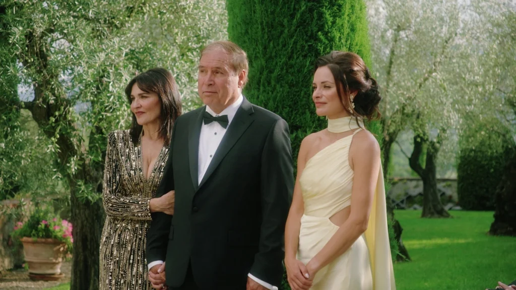 The bride's family looking at her