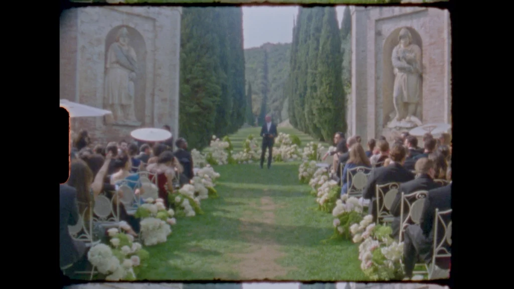 Super8 shot of the ceremony setting