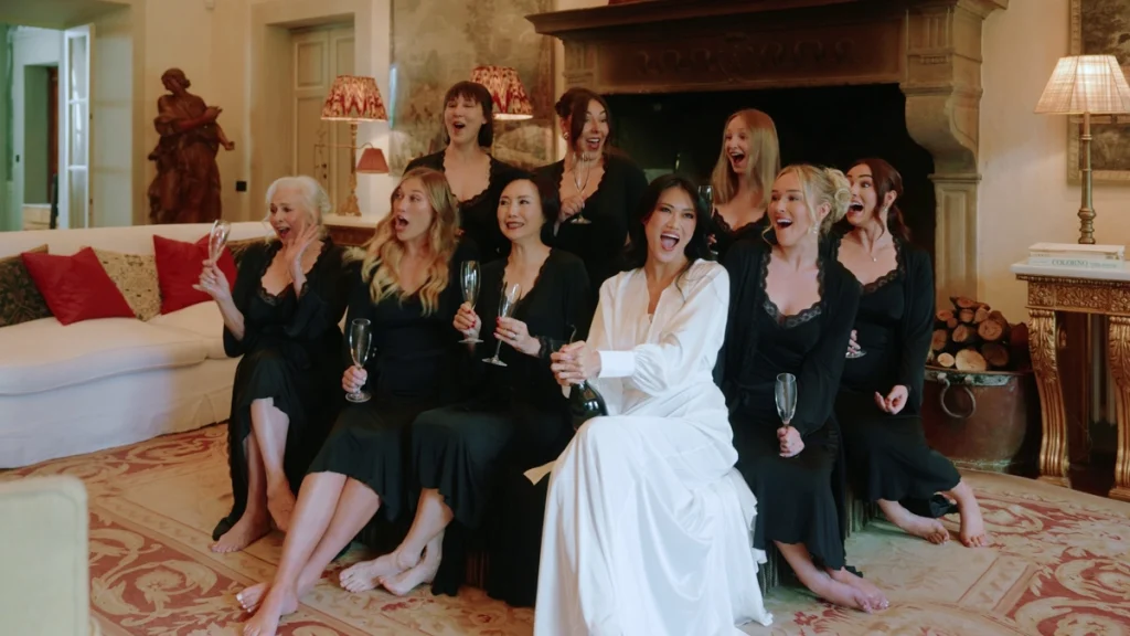 Bride and her bridesmaids