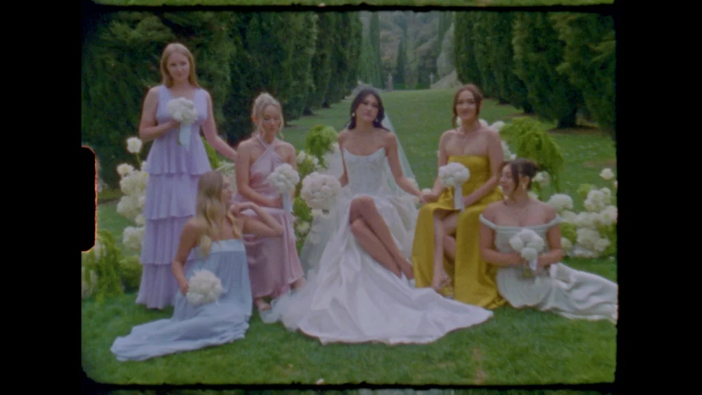 villa cetinale super8 shot with the bride and her bridesmaids