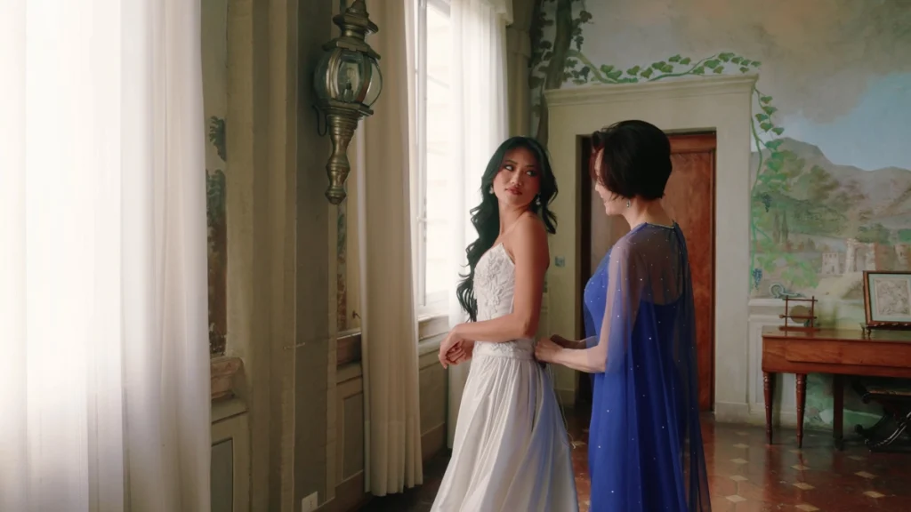 The bride with her mother