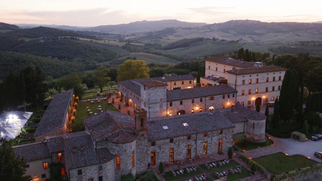 Drone Shot of Castello di Casole