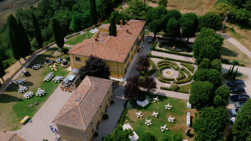 Drone shot of VIlla Pianoia