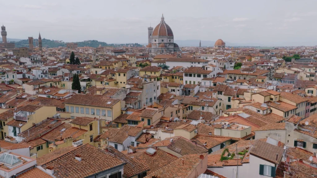 Drone shot of Florence