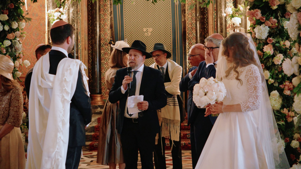 the rabbi giving a speech