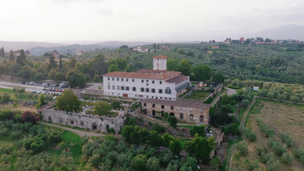 Drone shot of VIlla Corsini