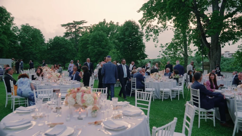Guests having dinner