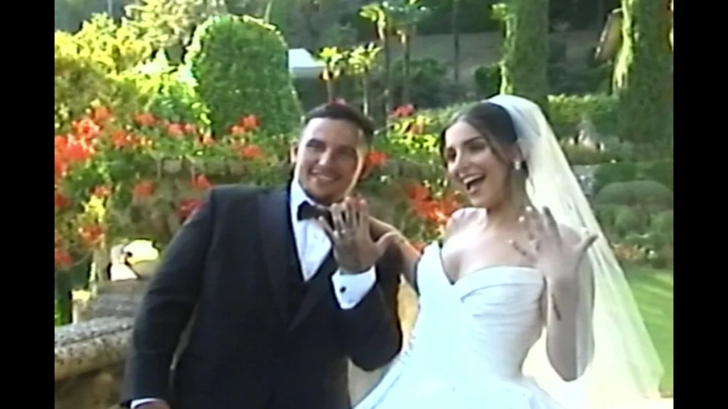 VHS frame of the newlyweds
