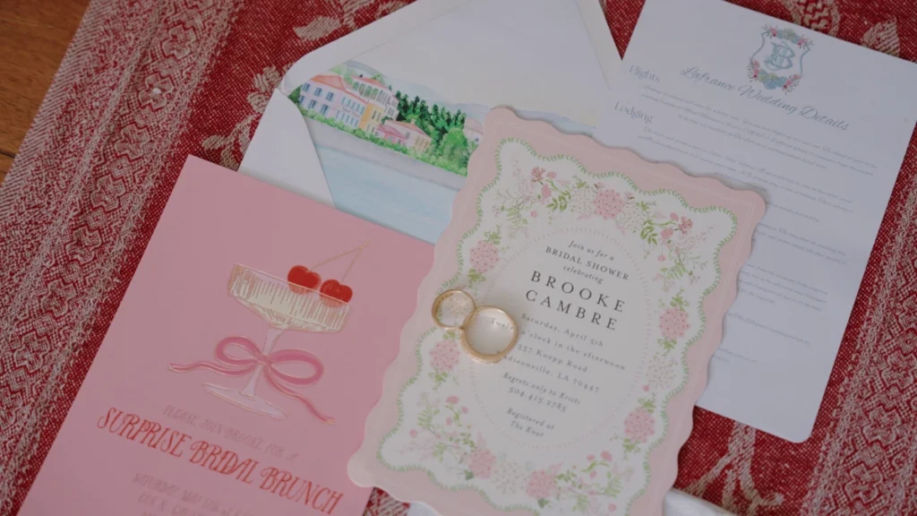 Wedding stationery and wedding rings