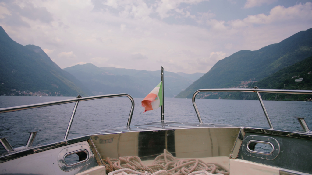 Lake Como seen from boat perspective