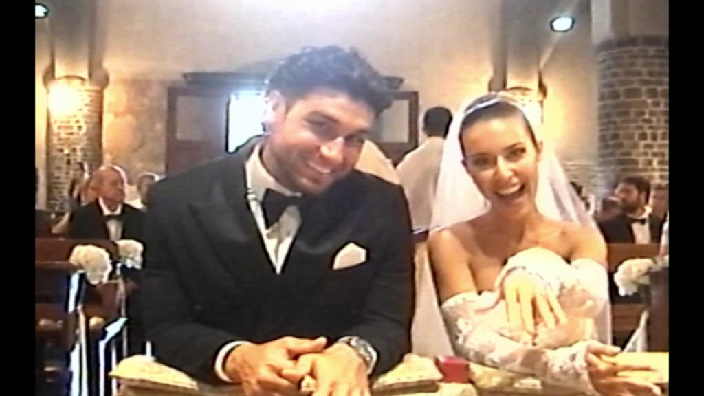 VHS shot of newlyweds