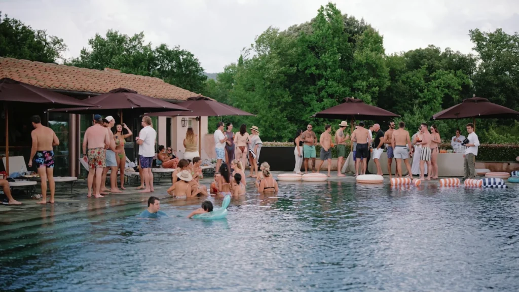 Wedding pool party at Il Borro
