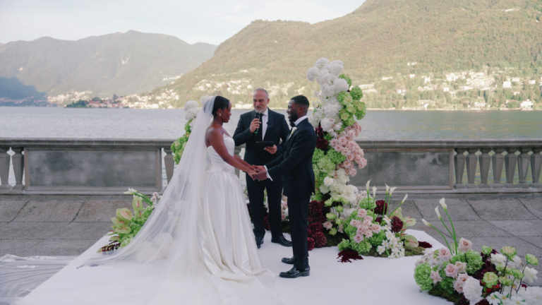 The ceremony on the terrace of Villa Pizzo