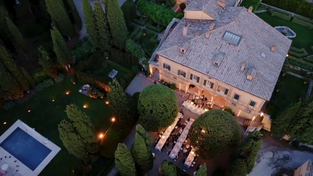 Drone shot of La Foce