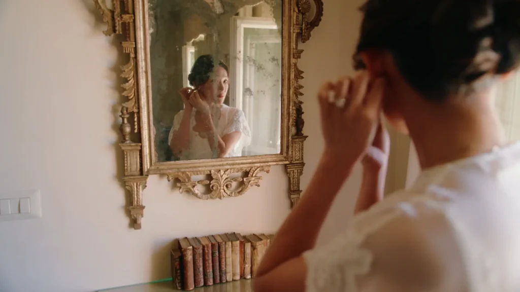 The bride getting ready