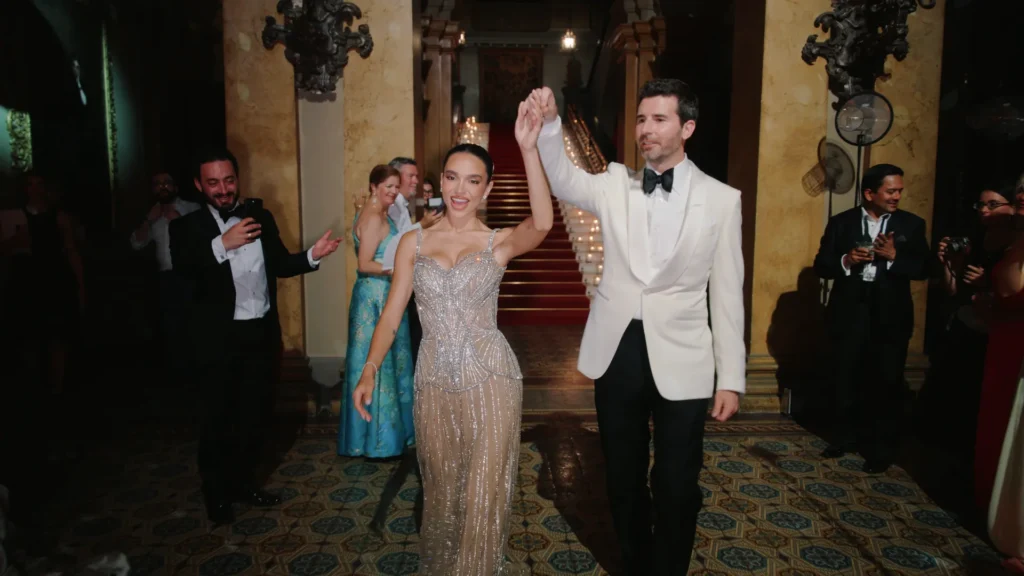 Eric and Brittany entering the ballroom