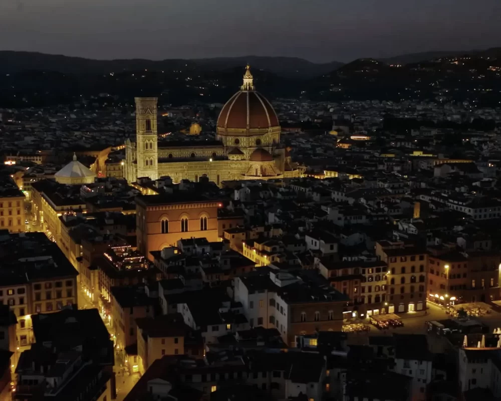 aerial view florence night